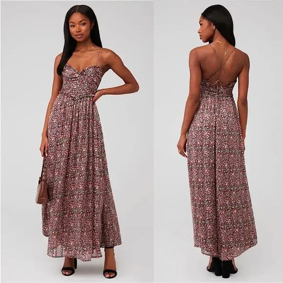 NEW For Love & Lemons Joelle Floral Maxi Dress M - Picture 1 of 14